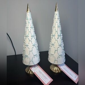 Cupcakes & Cashmere Blue Bow Christmas Tree Decor